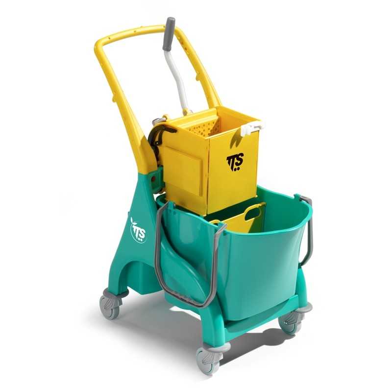 TTS - Carrello Nick Verde L 28 con Manico Gialla “U” con Strizzatore O-Key