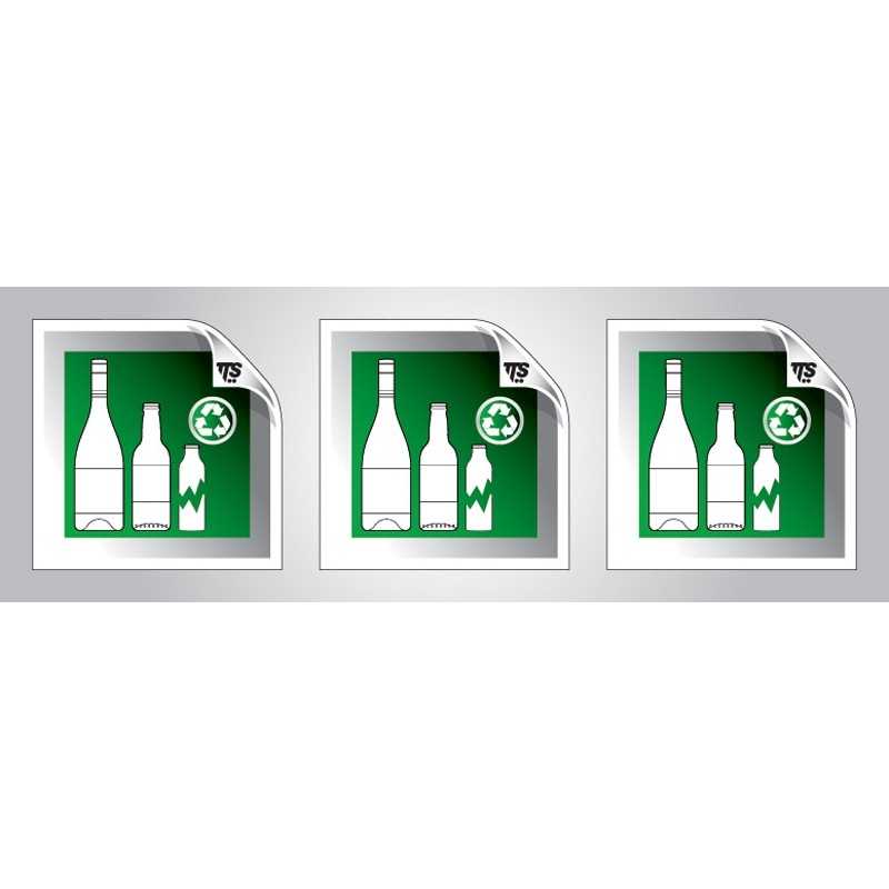 Set 3 Etichette Adesive Verde Vetro