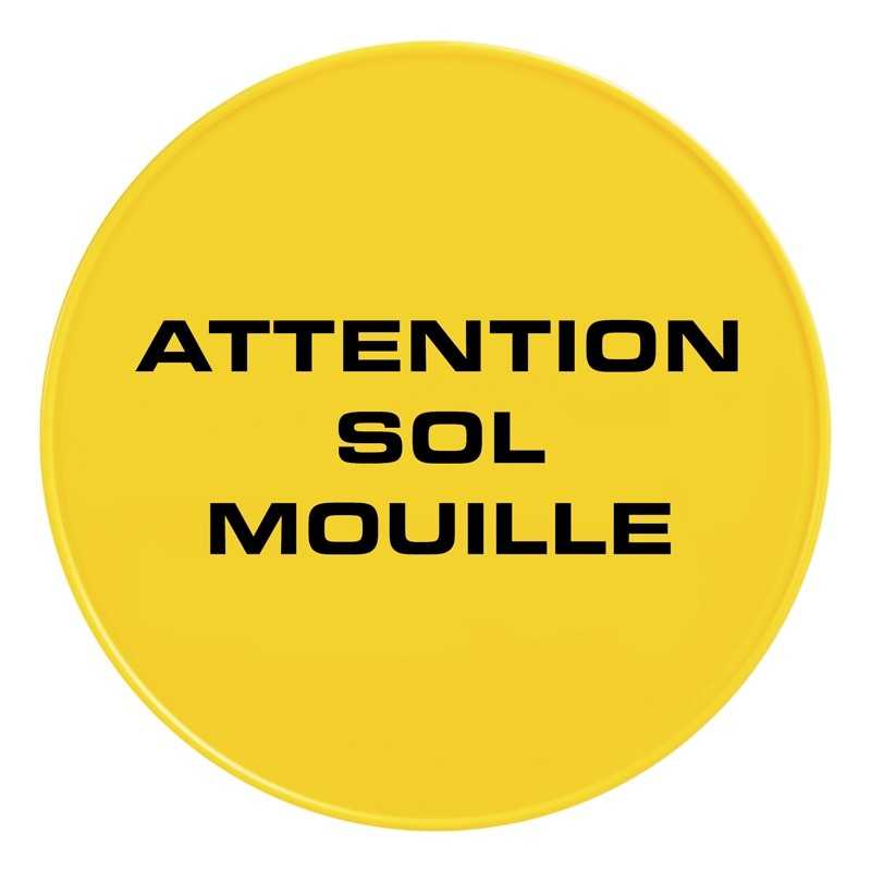 Tabella Tonda Gialla 'Attention Sol Mouille' - 1