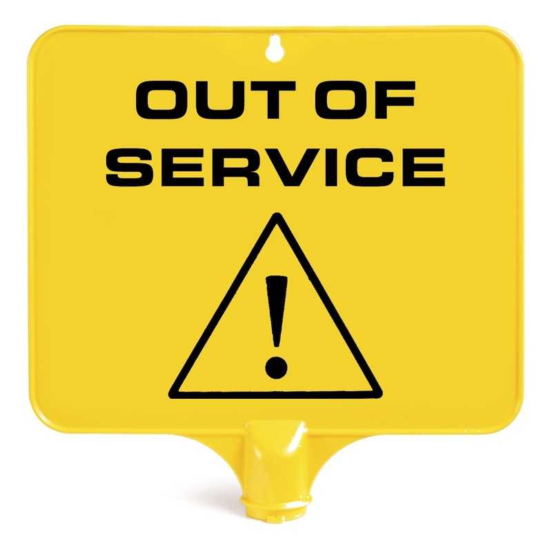 TTS - Tabella Rettangolare Gialla “Out Of Service”