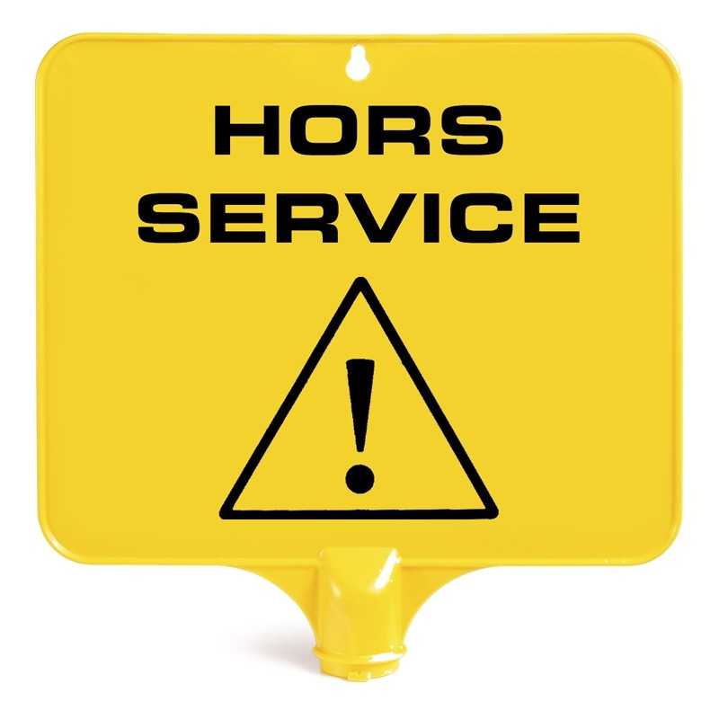 TTS - Tabella Rettangolare Gialla 'Hors Service'