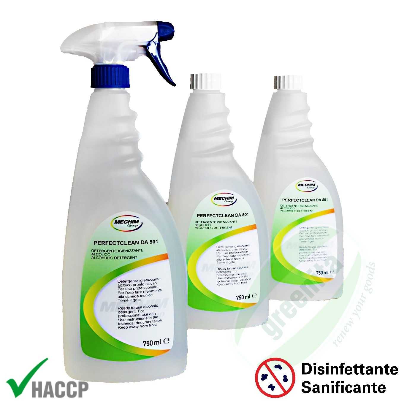 Mechim - Perfectclean da 501 - Spray Detergente Sanificante Alcolico - 1