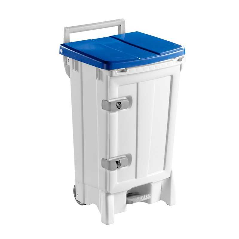 TTS - Pattumiera Open-Up L 90 con Porta-Coperchio Blu Sing.